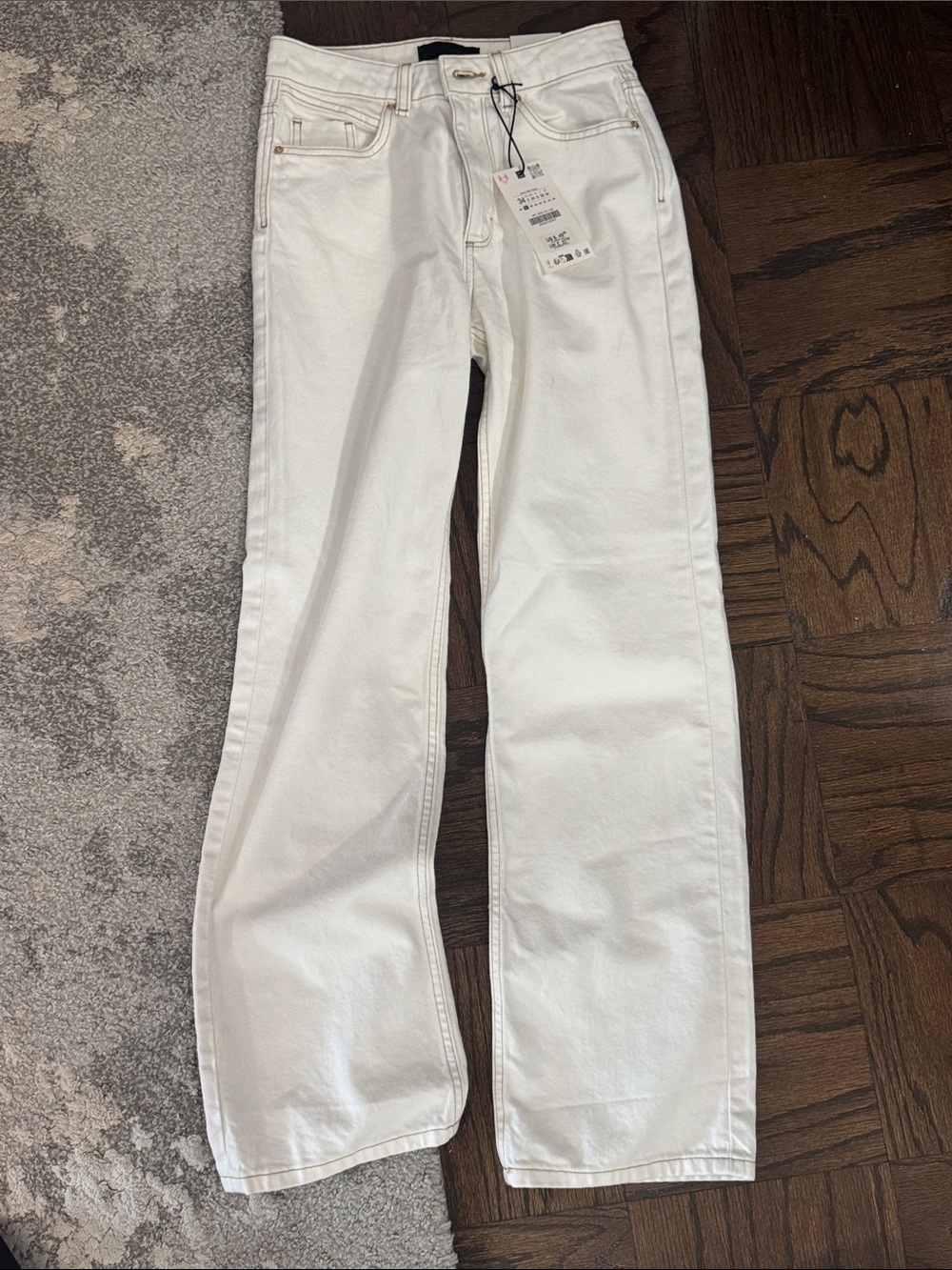 Zara White Wide-Leg Jeans